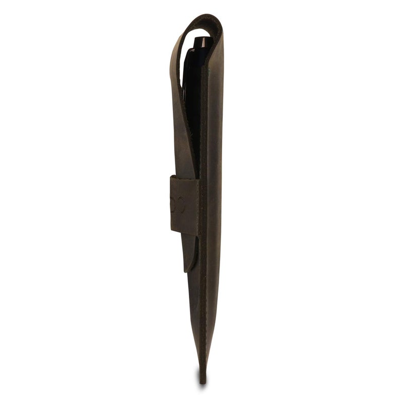 Londo Genuine Leather Pen and Pencil Case with Tuck in Flap, Stationery Bag - Image 4